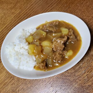 合挽きミンチでカレー